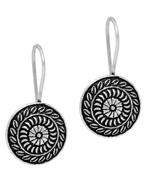 Silver-Tone Floral Swirl Drop Earrings - Women Jewelry